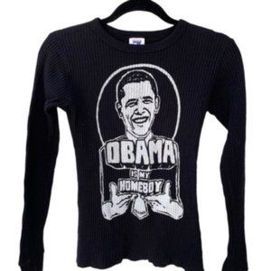 Obama is My Homeboy Black Thermal Long Graphic Size Small